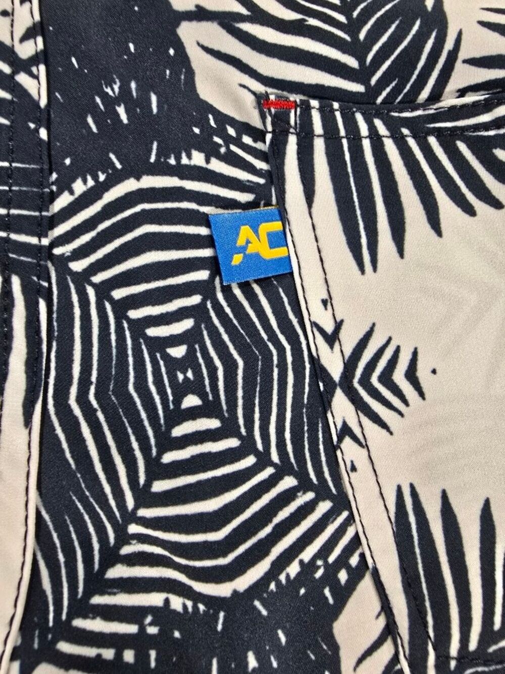 Andrew Christian California Collection Blue White Tropical Leaf Shorts Mens 32 - Picture 5 of 9
